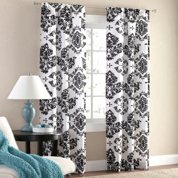 Mainstays Other - Pair of Classic Noir Black & White Paisley Panels